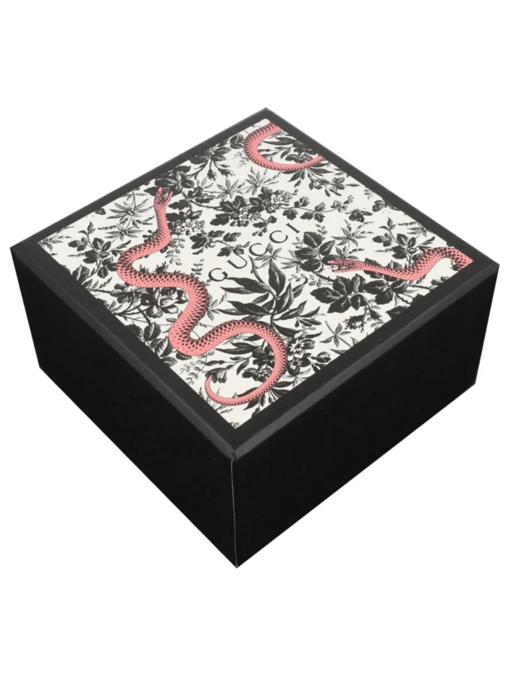 Gucci Black, White & Pink Snake Print Sunglasses Pouch with Box- Box Only